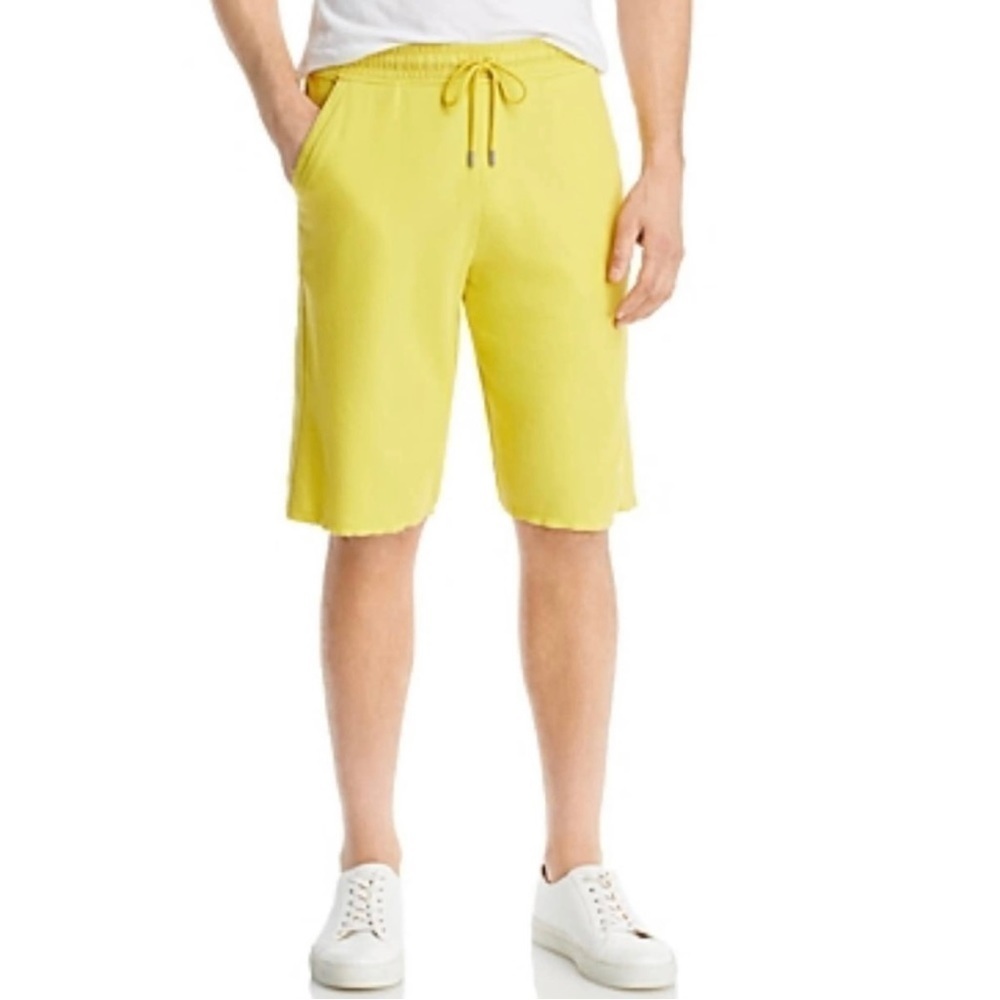 NWT ATM Men's Cutoff Pique Shorts Lounge in Sunshine Yellow reg $125‎